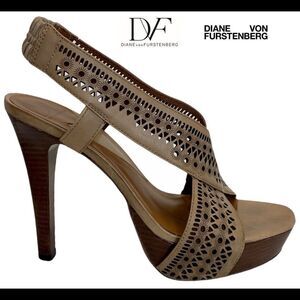 Diane Von Furstenberg laser cutout platform heels